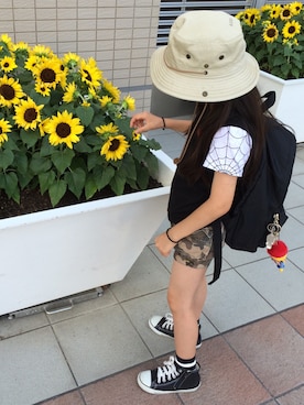 「AIGLE（エーグル）のアイテム（帽子）」を使った、suzuuuuさん（キッズ・122cm）の夏コーディネート