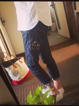 「DENIM BY VANQUISH & FRAGMENT（デニムバイヴァンキッシュフラグメント）のアイテム」を使った、m。さん（レディース・168cm）の冬コーディネート
