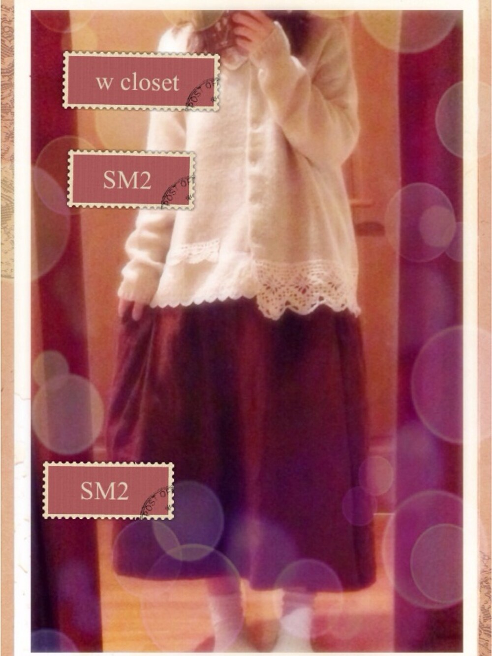「SM2、w closet、ニット、ワンピース、刺繍、ゆるふわ」｜「SM2のアイテム（ニット/セーター、ベージュ系）」を使った、ぽちこさん（レディース・150cm）の秋コーディネートの1枚目の写真