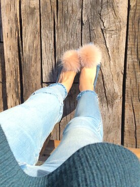 「UNIQLO（ユニクロ）のWOMEN ウルトラストレッチジーンズ（デニムパンツ）」を使った、キキさん（レディース・168cm）の冬コーディネート