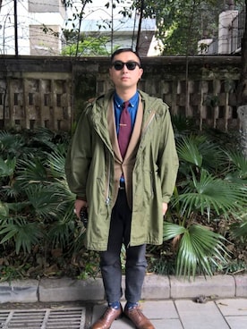 「アイテム（スーツジャケット、イエロー系）」を使った、发条Jさん（メンズ・178cm）の冬コーディネート