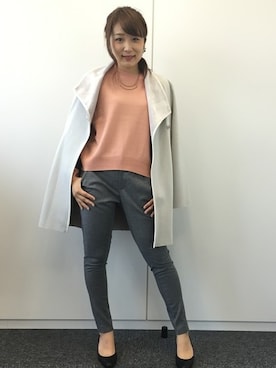 「ボンディング」｜「アイテム（チェスターコート）」を使った、22 OCTOBRE Staffさん（レディース・160cm）の秋コーディネート