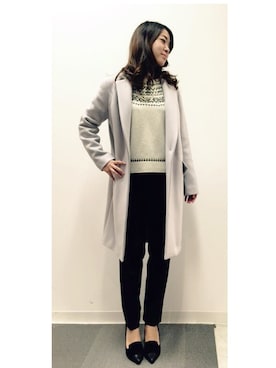 「22OCTOBRE」｜「アイテム（チェスターコート）」を使った、22 OCTOBRE Staffさん（レディース・160cm）の秋コーディネート
