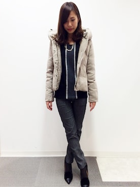 22 OCTOBRE Staffさん（レディース・160cm）の冬コーディネート