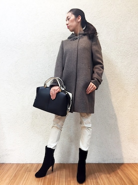 「22OCTOBRE」｜「アイテム（その他アウター）」を使った、22 OCTOBRE Staffさん（レディース・160cm）の冬コーディネート