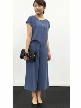 「セットアップスタイル」｜「アイテム（アクセサリー）」を使った、22 OCTOBRE Staffさん（レディース・160cm）の冬コーディネート