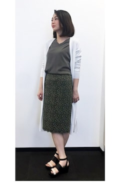「カーキスカート」｜22 OCTOBRE Staffさん（レディース・160cm）の春コーディネート