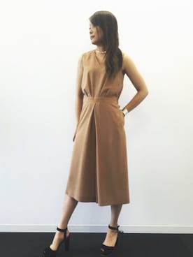「アイテム（つなぎ/オールインワン、ベージュ系）」を使った、22 OCTOBRE Staffさん（レディース・162cm）の夏コーディネート