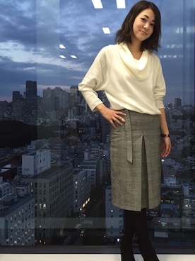 「22 OCTOBRE（ヴァンドゥ－オクトーブル）のアイテム」を使った、22 OCTOBRE Staffさん（レディース・160cm）の秋コーディネート