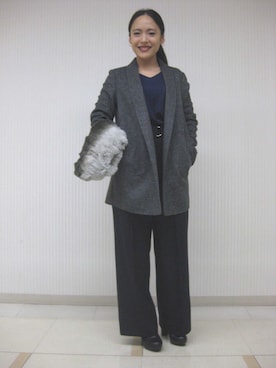 「カッコイイ女子」｜「アイテム（その他アウター）」を使った、22 OCTOBRE Staffさん（レディース・157cm）の秋コーディネート
