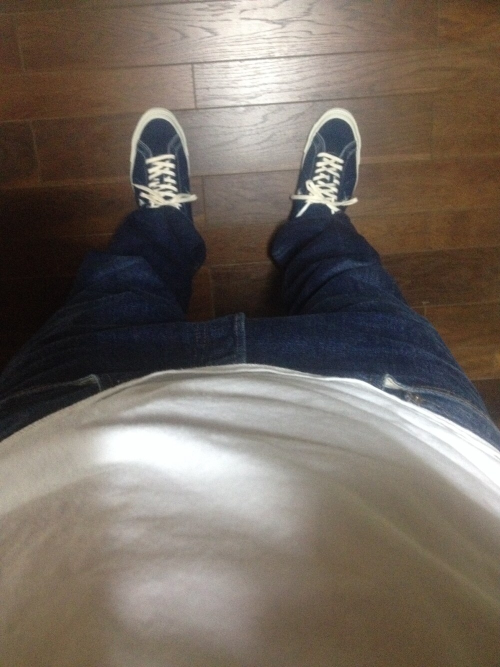 「Denime、ワンスター、BEAMS、ハイスタ」｜「Denimeの初めて自分で買ったデニム。宝物（デニムパンツ、ブルー系）」を使った、misaさん（メンズ・185cm）の秋コーディネートの1枚目の写真