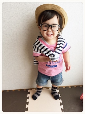 「プロデューサー巻き」｜「アイテム（その他）」を使った、⁑⋆﻿RYU♡KAN⋆﻿⁑さん（キッズ・80cm）の夏コーディネート