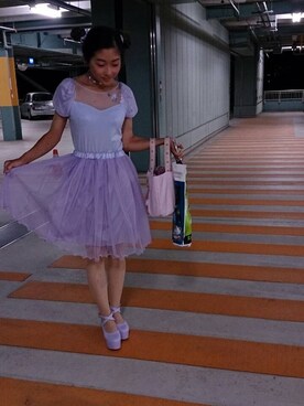 「WEGO（ウィゴー）のアイテム（ドレスシューズ、パープル系）」を使った、arisaaさん（レディース・161cm）の秋コーディネート