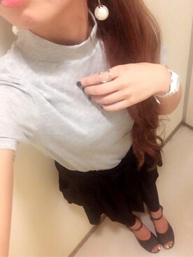 「ハイネックトップス」｜「アイテム（腕時計）」を使った、naoさん（レディース・162cm）の秋コーディネート