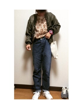 「アイテム（アナログ腕時計、ピンク系）」を使った、naoさん（レディース・163cm）の秋コーディネート