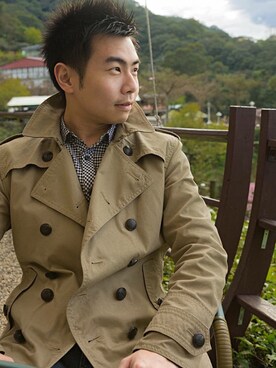「アイテム（トレンチコート）」を使った、Kyleさん（メンズ・167cm・30代）の秋コーディネート