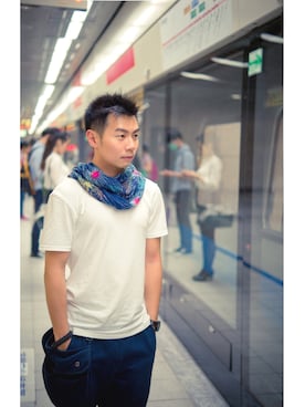 「Bread & Boxersのアイテム」を使った、Kyleさん（メンズ・167cm）の夏コーディネート