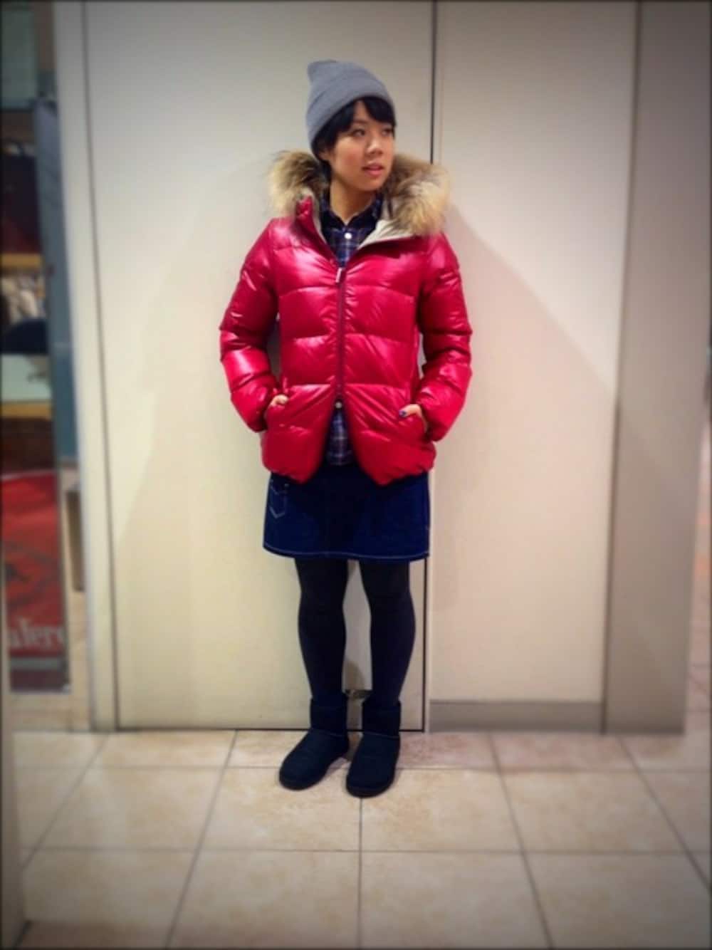 【最終値下げ】【着用回数少】Rinajour/リナジュール ダウン チャコール サイズ1 定価31，000(税抜)  Rinajourのダウンジャケット⁄コートを使った人気ファッション