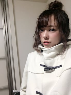 「FREE'S MART（フリーズマート）のアイテム（ダッフルコート）」を使った、Miku Ishitoyaさん（レディース・154cm）の冬コーディネート