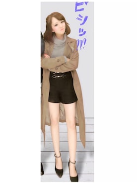 「アイテム（トレンチコート、グリーン系）」を使った、Miku Ishitoyaさん（レディース・154cm）の秋コーディネート