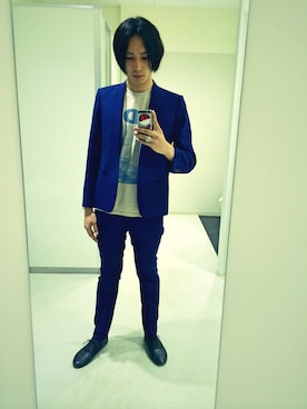 「LAD MUSICIAN（ラッドミュージシャン）のアイテム（スーツパンツ）」を使った、マークさん（メンズ・180cm）の春コーディネート