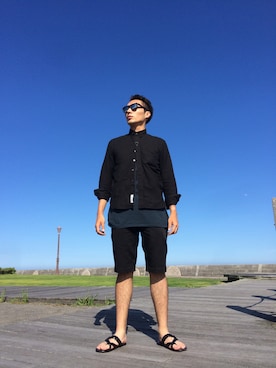 「JOHN LAWRENCE SULLIVAN accessory（ジョンローレンスサリバンアクセサリー）のアイテム（アクセサリー）」を使った、マークさん（メンズ・180cm）の夏コーディネート