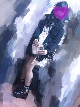「HELL CAT PUNKS（ヘルキャットパンクス）のアイテム（ジャケット/アウター）」を使った、ろろさん（レディース・158cm）の冬コーディネート