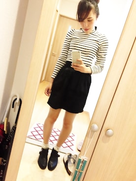 「ハイネックトップス」｜shima(しまなかみ)さん（レディース・160cm）の秋コーディネート