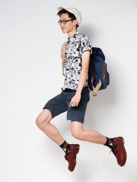 「TOPMAN（トップマン）のアイテム（レッグウェア）」を使った、Wen Haoさん（メンズ・179cm）の春コーディネート