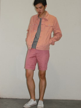 「TOPMAN（トップマン）のアイテム（デニムジャケット）」を使った、Wen Haoさん（メンズ・179cm）の秋コーディネート