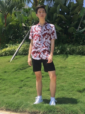 「New look（ニュールック）のアイテム」を使った、Wen Haoさん（メンズ・179cm）の秋コーディネート