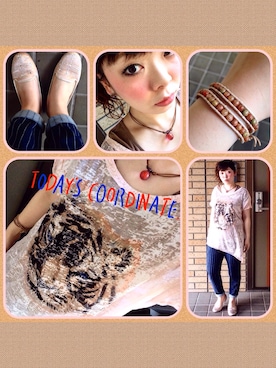 「Chaua（チャウアー）のアイテム（トップス）」を使った、Mihochiiiさん（レディース・155cm）の夏コーディネート