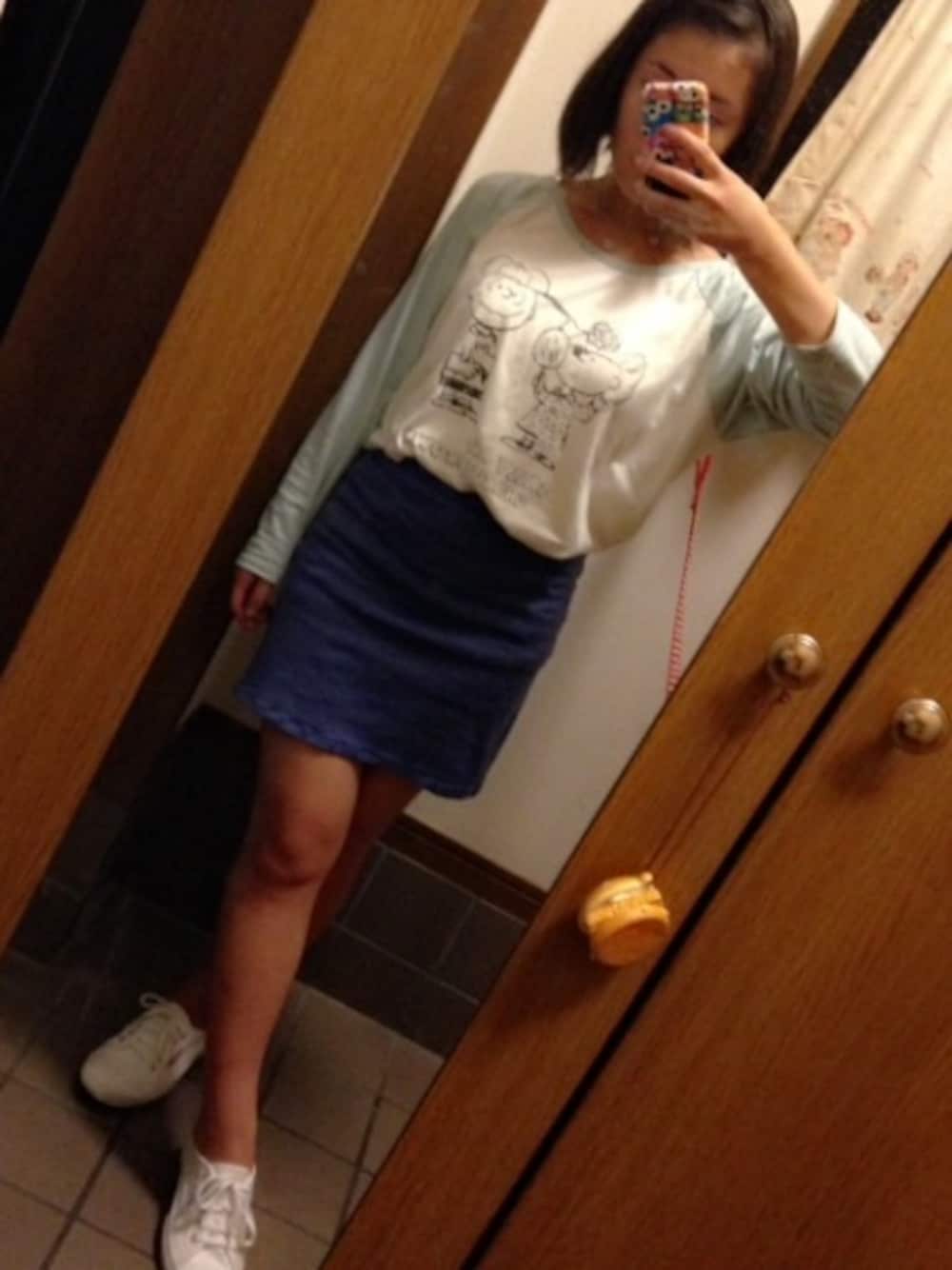 「casual」｜「179/WG NICOLE CLUBのアイテム（Tシャツ/カットソー、ホワイト系）」を使った、Sae Swiftさん（レディース・152cm）の秋コーディネートの1枚目の写真