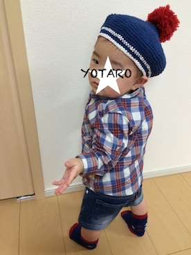 「半ズボン」｜「アイテム（その他）」を使った、＊YOTARO＊さん（キッズ・70cm）の春コーディネート