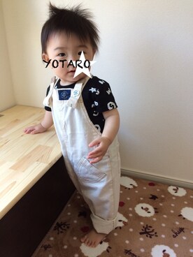 「9ヶ月」｜「アイテム（サロペット/オーバーオール）」を使った、＊YOTARO＊さん（キッズ・70cm）の夏コーディネート