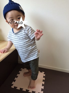 「9ヶ月」｜「アイテム（おもちゃ）」を使った、＊YOTARO＊さん（キッズ・70cm）の夏コーディネート