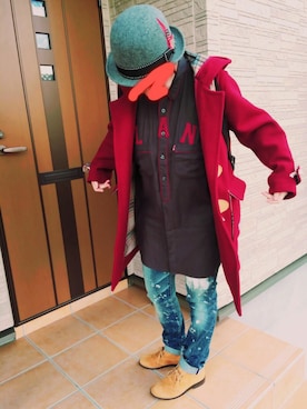 「RNA」｜「アイテム（ダッフルコート）」を使った、＊YOTARO＊さん（レディース・160cm）の冬コーディネート
