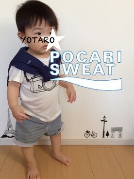 「ポカリコーデバトン」｜「アイテム（その他）」を使った、＊YOTARO＊さん（キッズ・70cm）の夏コーディネート