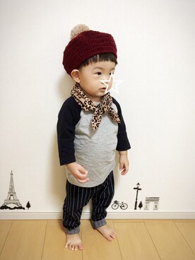 「ベレー帽推奨委員会」｜＊YOTARO＊さん（キッズ・70cm）の秋コーディネート