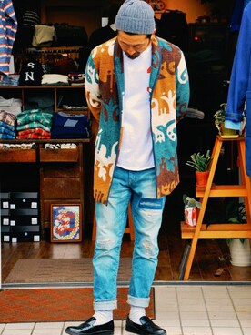 「TIGRE BROCANTE（ティグルブロカンテ）のアイテム（その他アウター）」を使った、クボタ ユウイチさん（メンズ・174cm）の秋コーディネート