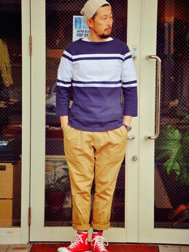 「JIGSAW（ジグソー）のアイテム」を使った、クボタ ユウイチさん（メンズ・175cm）の春コーディネート