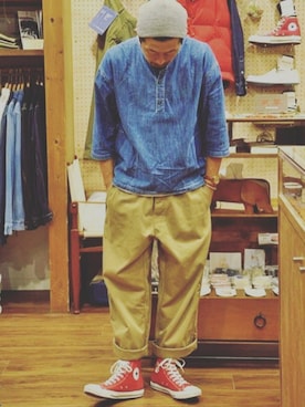 「Kepani（ケパニ）のアイテム」を使った、クボタ ユウイチさん（メンズ・174cm）の秋コーディネート