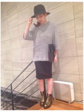 「WHO'S WHO gallery（フーズフーギャラリー）の【BELY】Document Case（バックパック/リュック、ブラック系）」を使った、ai nakamura☺︎さんの秋コーディネート