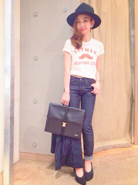 「WHO'S WHO gallery（フーズフーギャラリー）の【DCMT】Odekake Pumps（パンプス、ブラック系）」を使った、ai nakamura☺︎さんの秋コーディネート