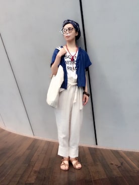 「美術館」｜「アイテム（アクセサリー）」を使った、quruminさん（レディース・162cm）の夏コーディネート