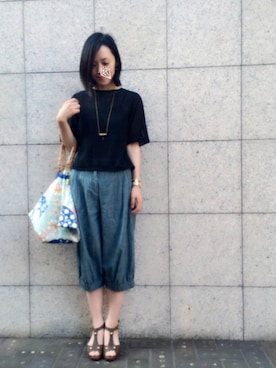 「KIM&ZOZI（キムアンドゾズィ）のアイテム」を使った、quruminさん（レディース・162cm）の夏コーディネート