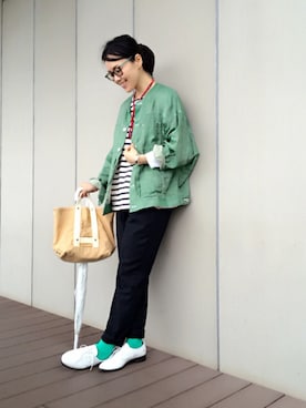「sneeuw（スニュウ）のアイテム（ジャケット/アウター）」を使った、quruminさん（レディース・162cm）の春コーディネート