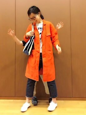 「POOL（プール）のアイテム（ジャケット/アウター）」を使った、quruminさん（レディース・162cm）の春コーディネート