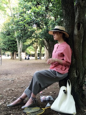 「グレーパンツ」｜quruminさん（レディース・162cm）の春コーディネート