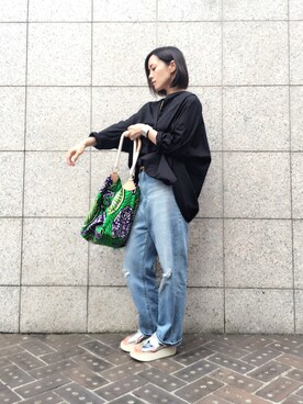 「FIL DE FER（フィルデフェール）のアイテム（パンツ）」を使った、quruminさん（レディース・162cm）の秋コーディネート